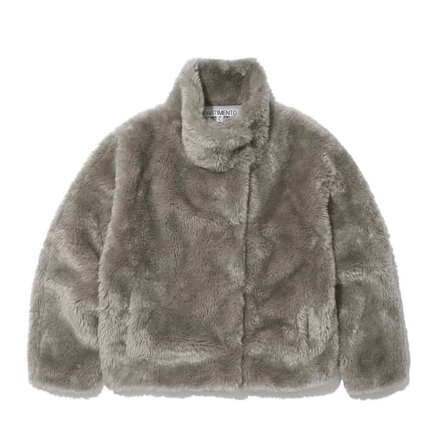 파르티멘토 코쿤 하이넥 퍼 자켓(더스티 베이지)