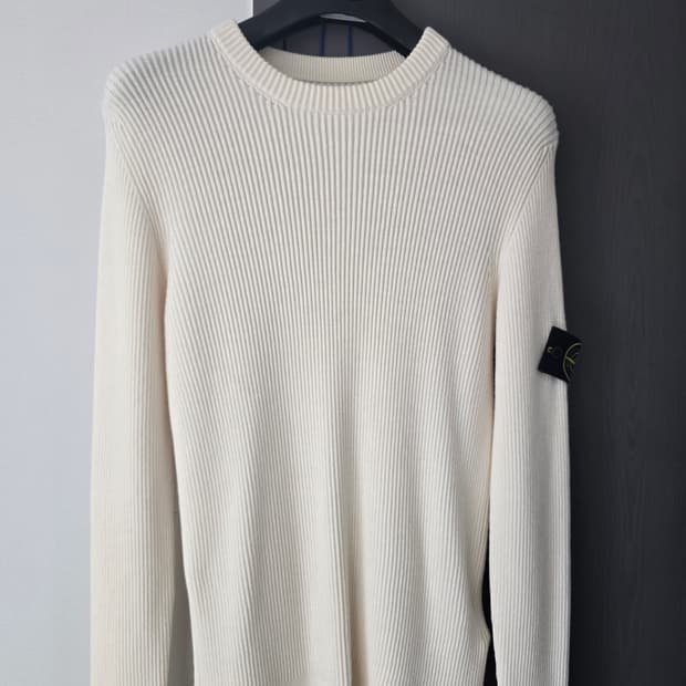 스톤아일랜드 아이보리 리브 니트 M(정품)