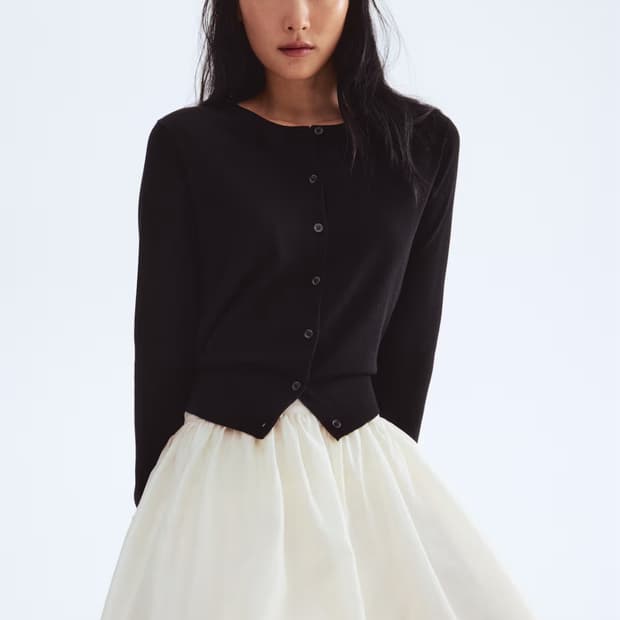 H&M 파인니트 가디건 블랙 XL