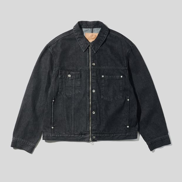 플랙 x 언어펙티드 트러커 자켓 블랙 L