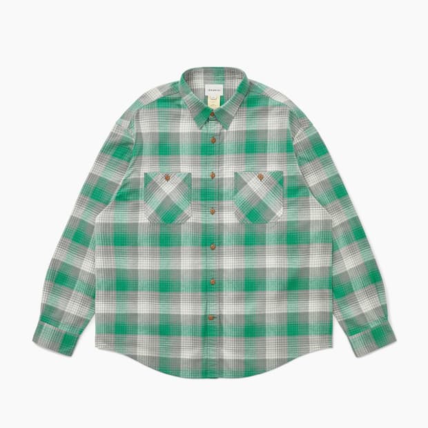 [M] khakis 섀도 체크 플란넬셔츠 그린