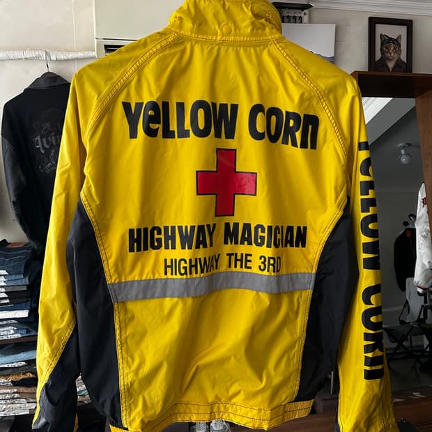 90-00s YELLOW CORN Motor Sports Jacket