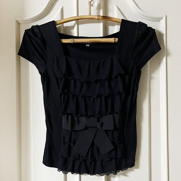 vintage black ribbon top