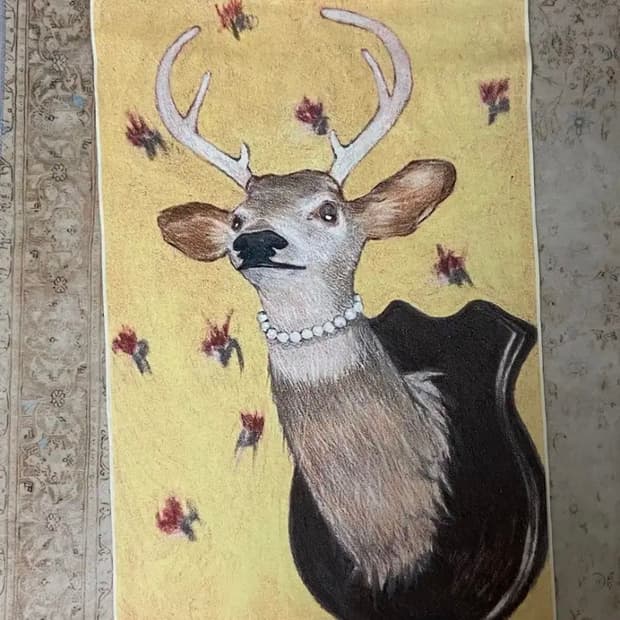 Deer Fabric Poster