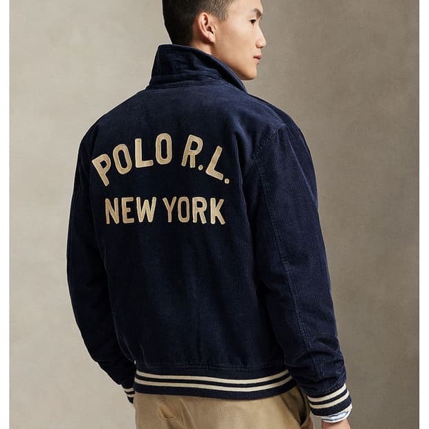 폴로 랄프로렌 25FW 코듀로이 바시티 레터 자켓 네이비 M 사이즈