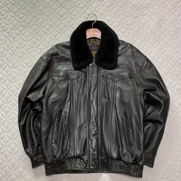 런던포그 산양가죽 봄버 자켓