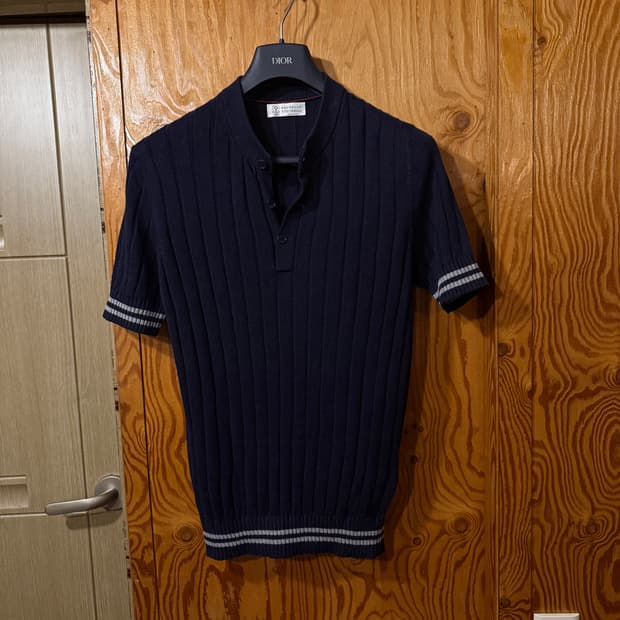 브루넬로 쿠치넬리 니트반팔 폴로셔츠