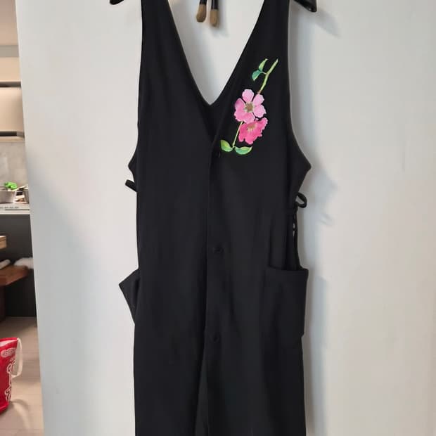 꽃 자수 브이넥 조끼 베스트