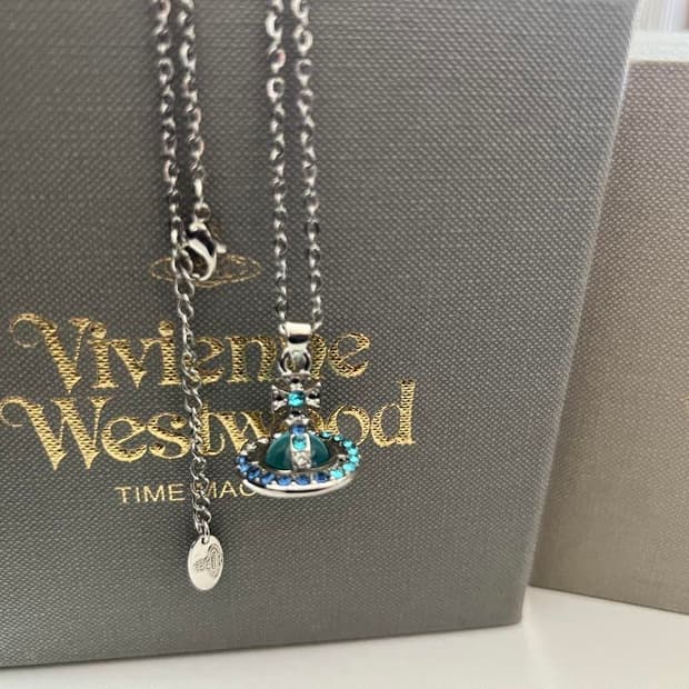 Vivienne Westwood blue orb necklace