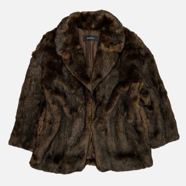 brown grunge fur jacket