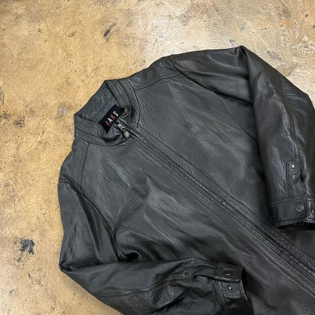 [정품/110] 닥스 블랙 레더 자켓 b17
