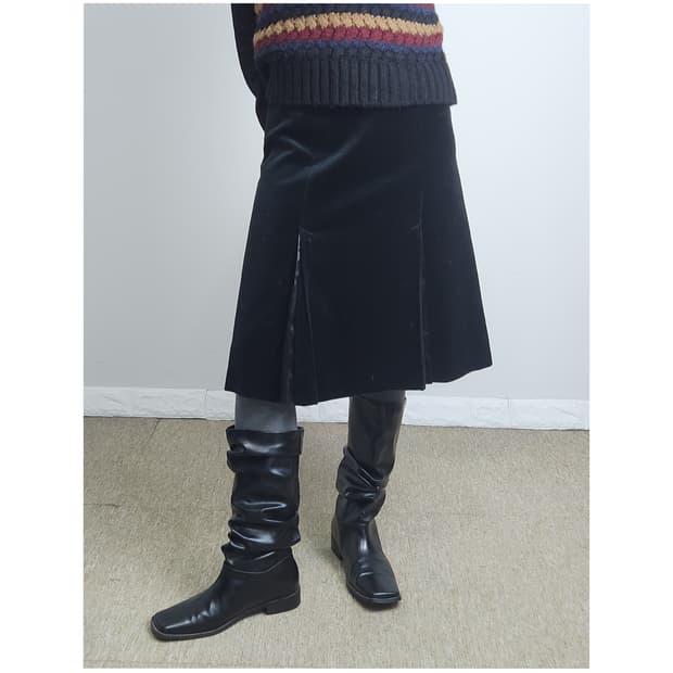 벨벳•코듀로이 플리츠 스커트