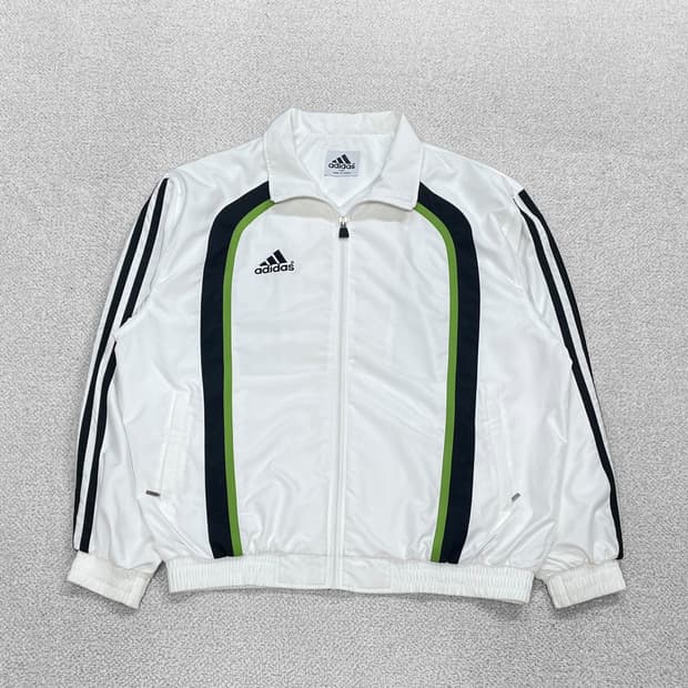 아디다스 올드스쿨 화이트 배색 바람막이 자켓