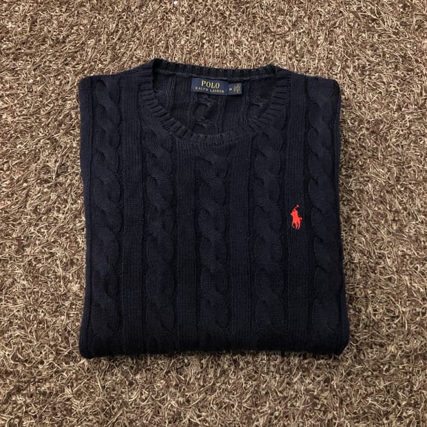 폴로 랄프로렌 네이비 케이블 니트