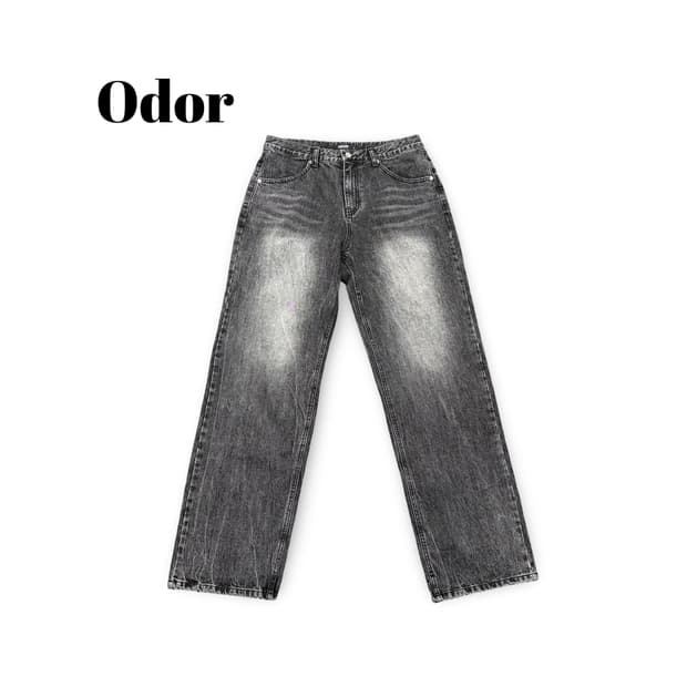 (30)오도어 블랙 워싱 데님 팬츠