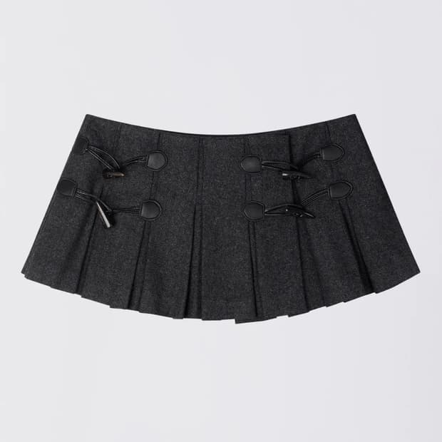 스컬프터 울 마이크로 랩 스커트 그레이 xs