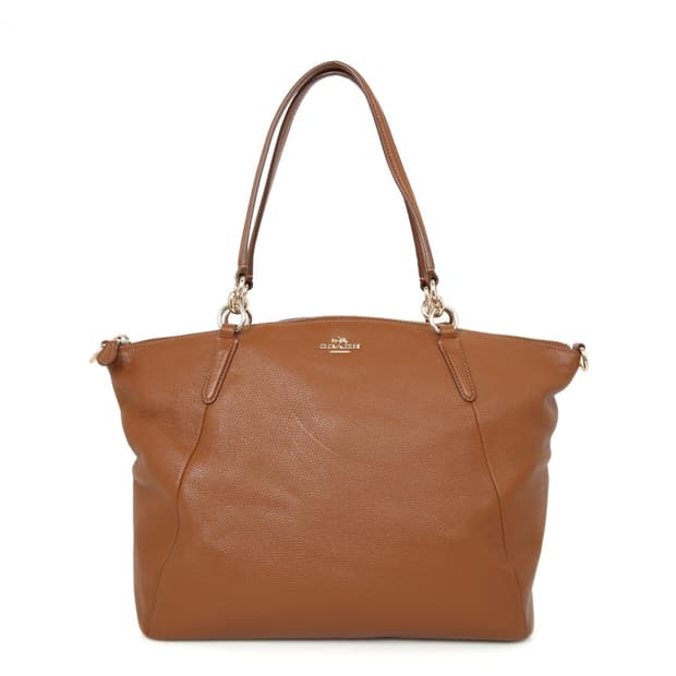 코치 켈시 사첼 인 브라운 레더 숄더백 F36591