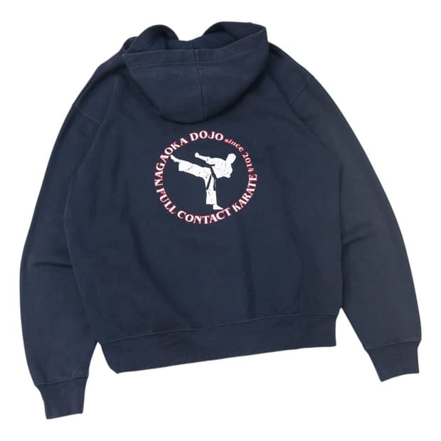 빈티지 가라테 도장 네이비 후드 집업 (L)