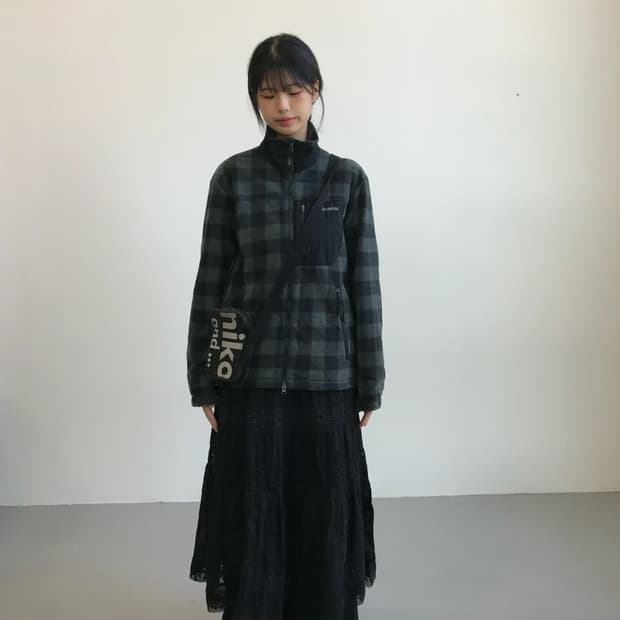 Columbia Plaid Fleece Zip Jacket