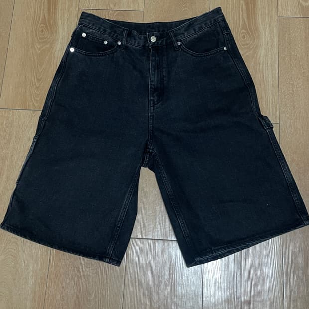 브랜디드 카펜터 데님 반바지 블랙 30