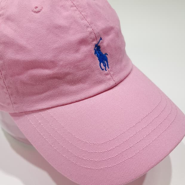 CL680 폴로 코튼 블루포니자수 핑크 볼캡 모자
