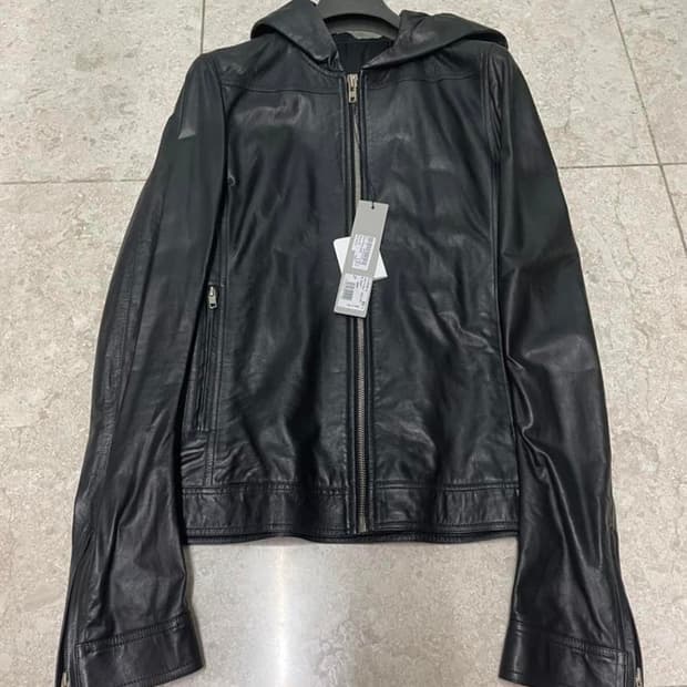 릭오웬스 가죽후드집업 바이커 레더 자켓