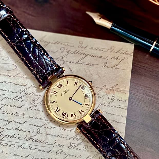  머스트 드 까르띠에 방돔 베르메이유 시계(L남여동용) / 정품감정. 케