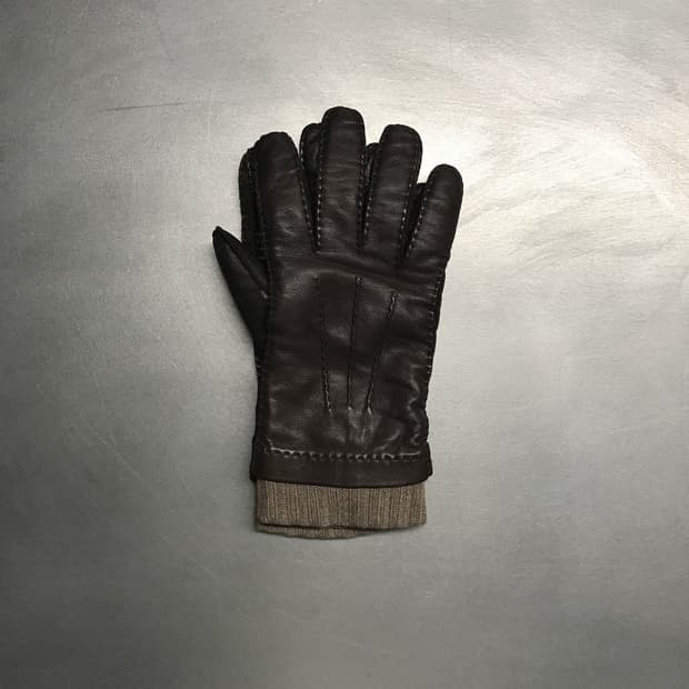 로로피아나 가죽 장갑 브라운 L