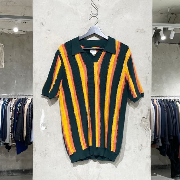 사스콰치패브릭스 23S/S 믹스 스트라이프 하프 니트