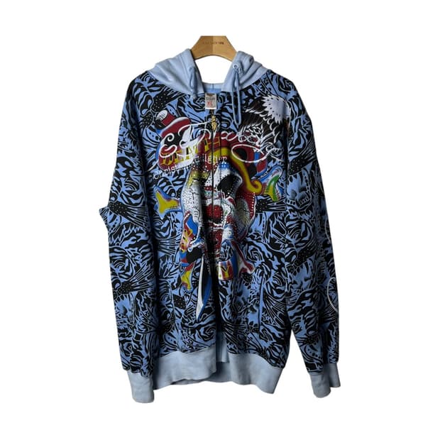 [Ed Hardy] 에드하디 오리엔탈 큐빅 후드집업