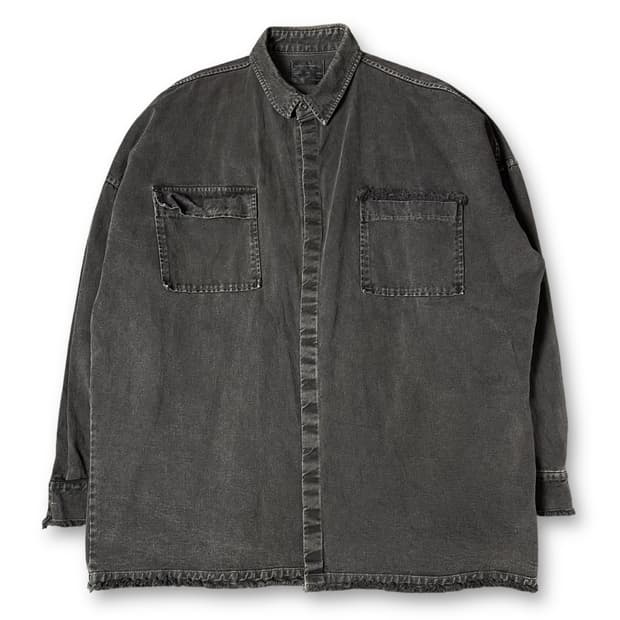 시그널옴므 그레이 빅사이즈 투포켓 데님 셔츠 자켓
