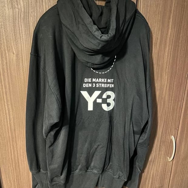 Y-3 스택 로고 후드티