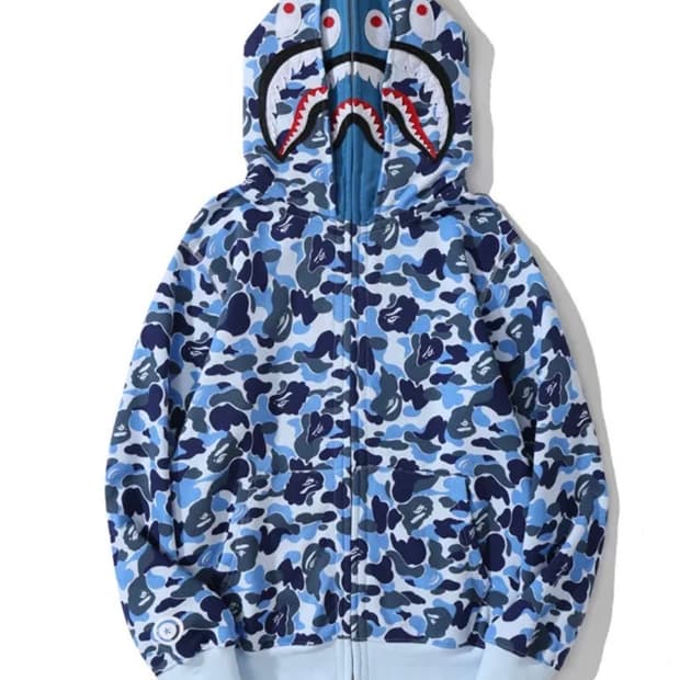 베이프 더블샤크후드 블루 m 새상품 (급처