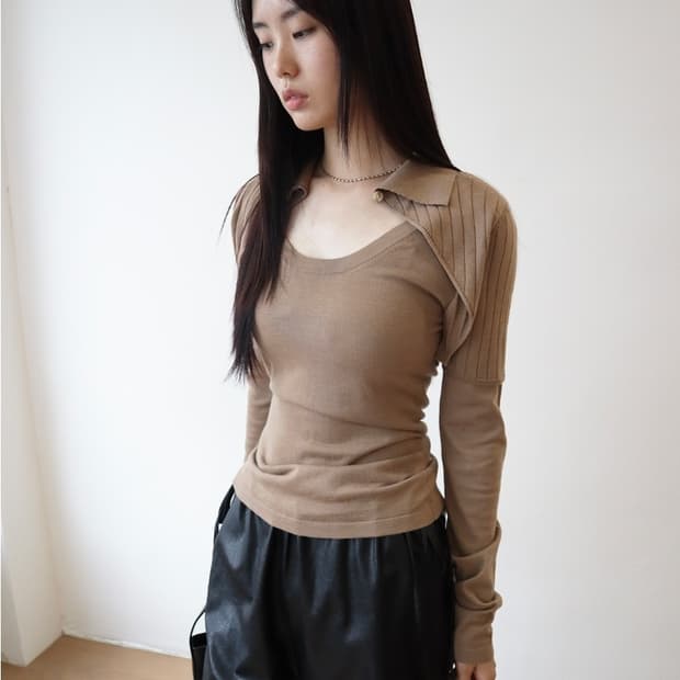 Jacquemus bolero layered top brown