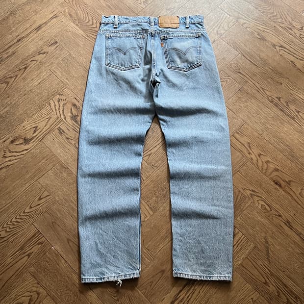 [32]90's 리바이스 USA 505 오렌지탭 빈티지 워싱 데님 팬츠