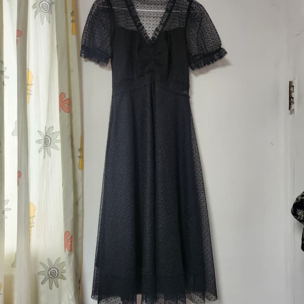 블랙 레이스  롱 원피스 44~55(155/80A)