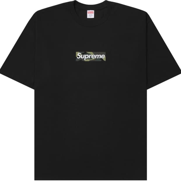 슈프림 카모 박스로고 티셔츠 블랙 M