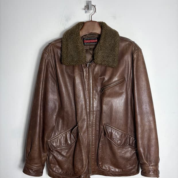 Chevignon 쉐비뇽 시어링 카라 가죽 자켓