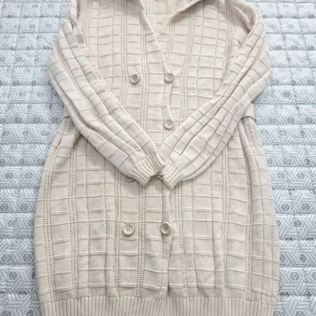 펜디 FENDI 롱 니트 가디건 아이보리 ~66