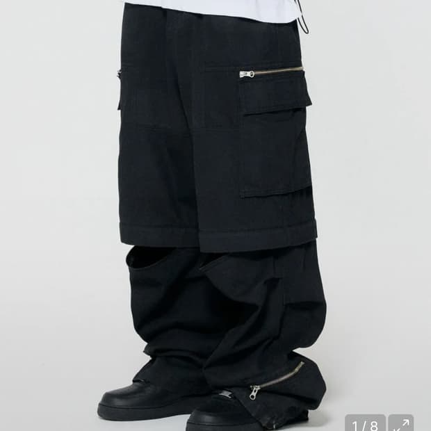 BIG COMBAT CARGO PANTS COATED BLACK