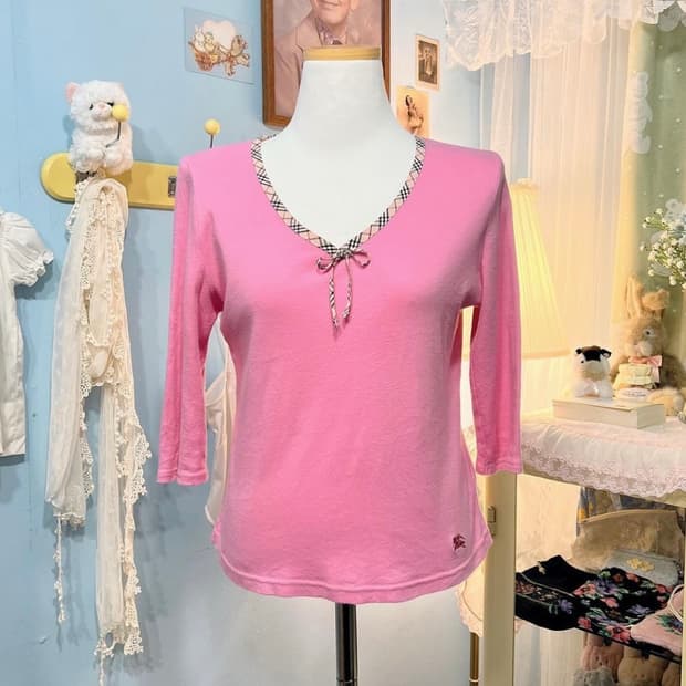 Burberry 버버리 핑크 7부티셔츠