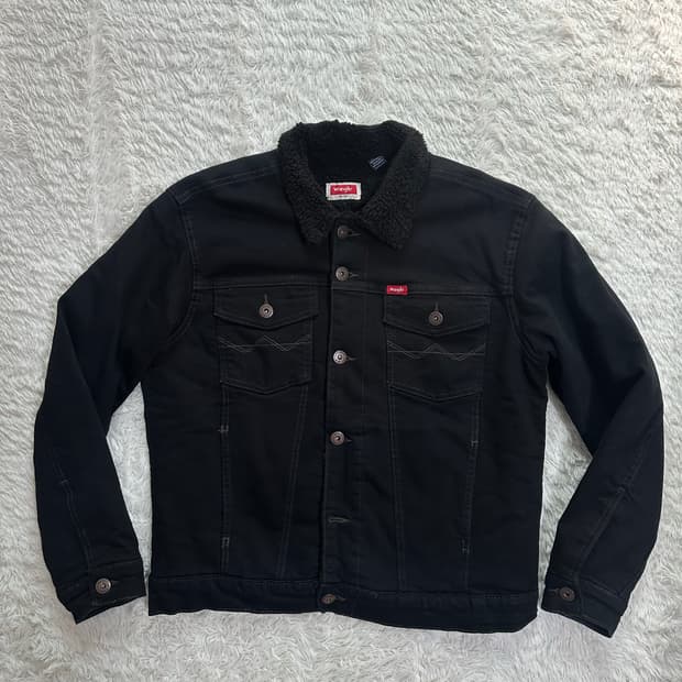 랭글러 블랙 데님 쉐르파 자켓 M