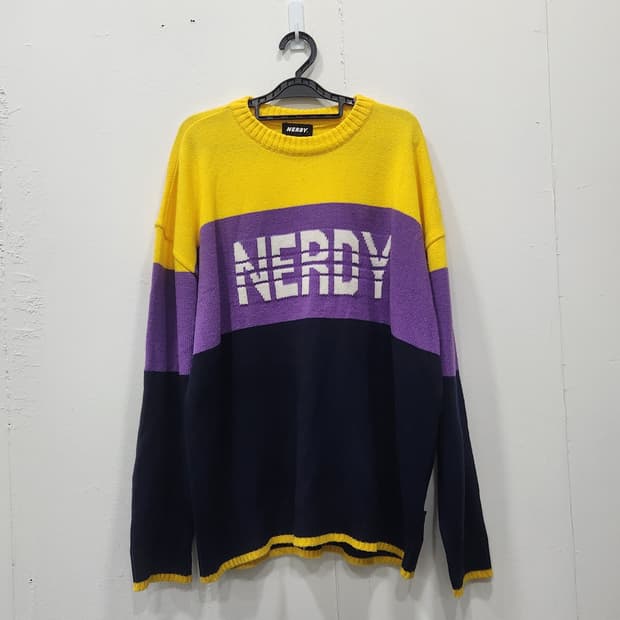 [M] 널디 NERDY 빅로고 오버핏 니트 남성 M