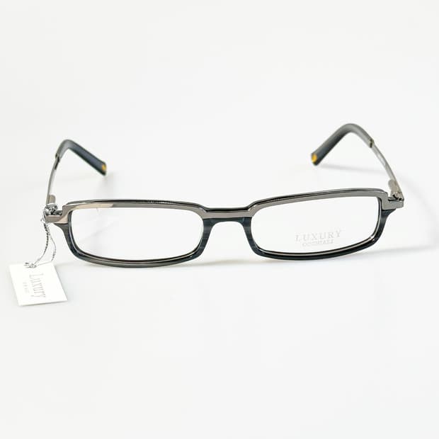 LUXURY OCCHIALI 콤보 메탈 슬림 스퀘어 빈티지 안경