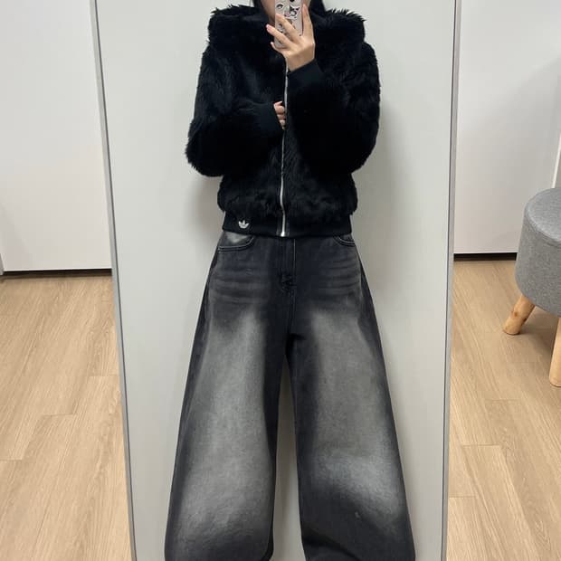 아디다스 파이어버드 크롭 퍼 후드집업