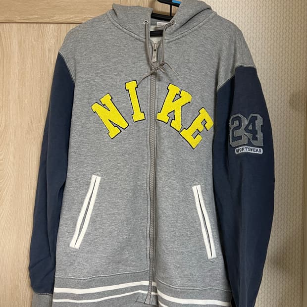 00s 올드스쿨 빈티지 나이키 스펠아웃 그레이 후드집업 y2k