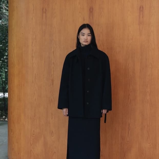 le917 Raglan Sleeve Half Coat Navy