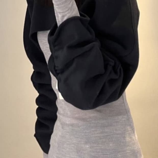 COS 크롭 셔링 볼레로 네이비 x/xs