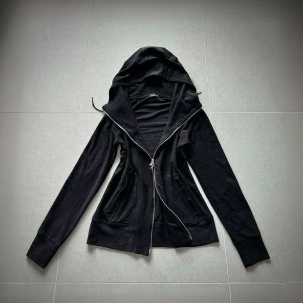 Tornado Mart 워싱 하이넥 드레이프 워싱 투웨이 후드집업 락시크