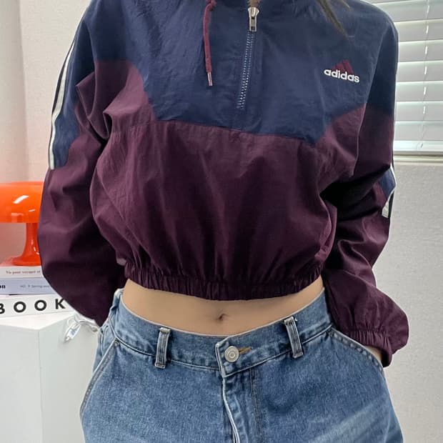 (WOMEN)90'S 아디다스 아노락 크롭후드-M844